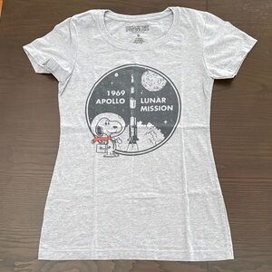 Peanuts 1969 Apollo Lunar Mission Graphic Tee Size Small